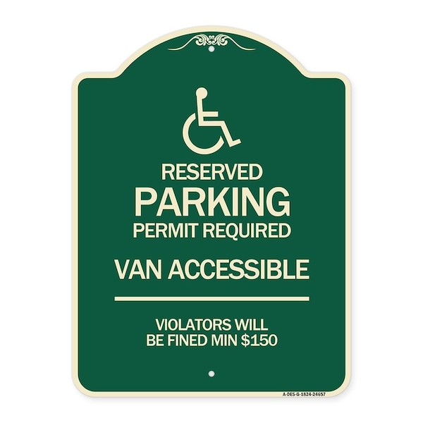 Connecticut Reserved Parking Permit Required Van Accessible Violators Will Be Fined M, G-1824-24657